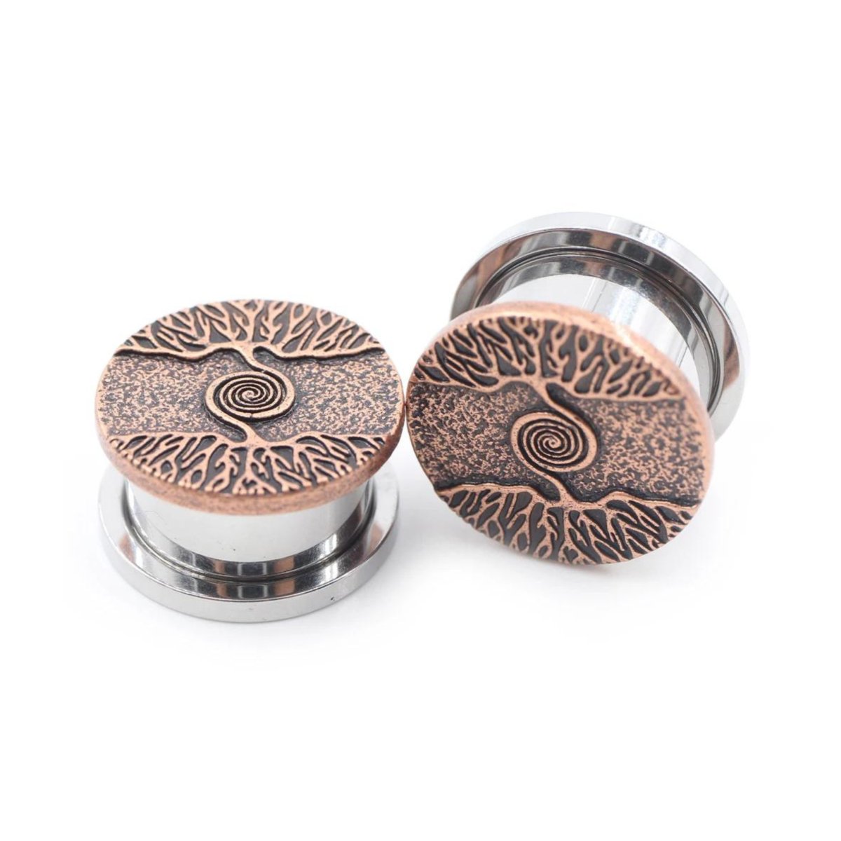 Clearance! Punk Plugs Tree Of Life Ear Gauges PlugsRose Gold0g (8mm) - PunkPlugs