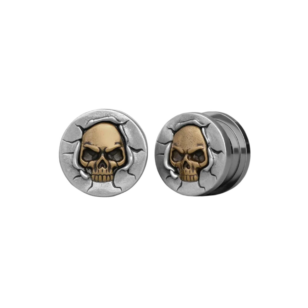 Clearance! Punkplugs Skull Ear PlugsSilver3/4" (19mm) - PunkPlugs