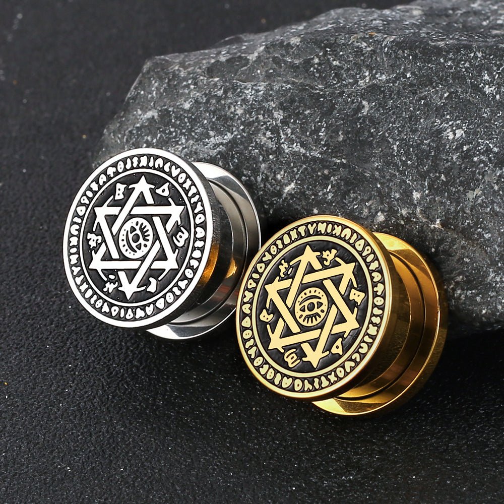 Clearance! Punkplugs Star of David Steel Ear PlugsGold5/8" (16mm) - PunkPlugs