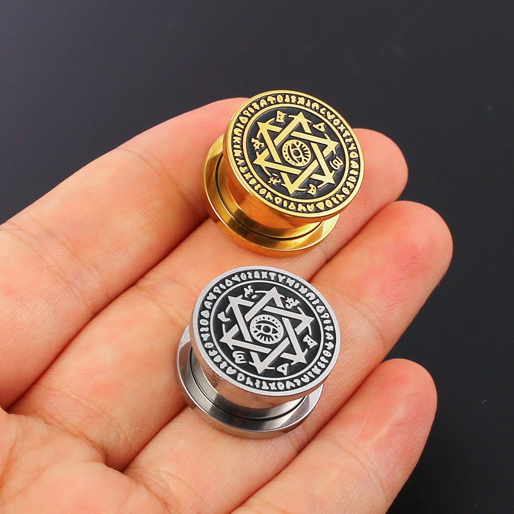 Clearance! Punkplugs Star of David Steel Ear PlugsGold5/8" (16mm) - PunkPlugs