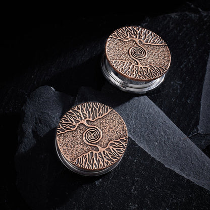 Clearance! Punk Plugs Tree Of Life Ear Gauges PlugsRose Gold0g (8mm) - PunkPlugs