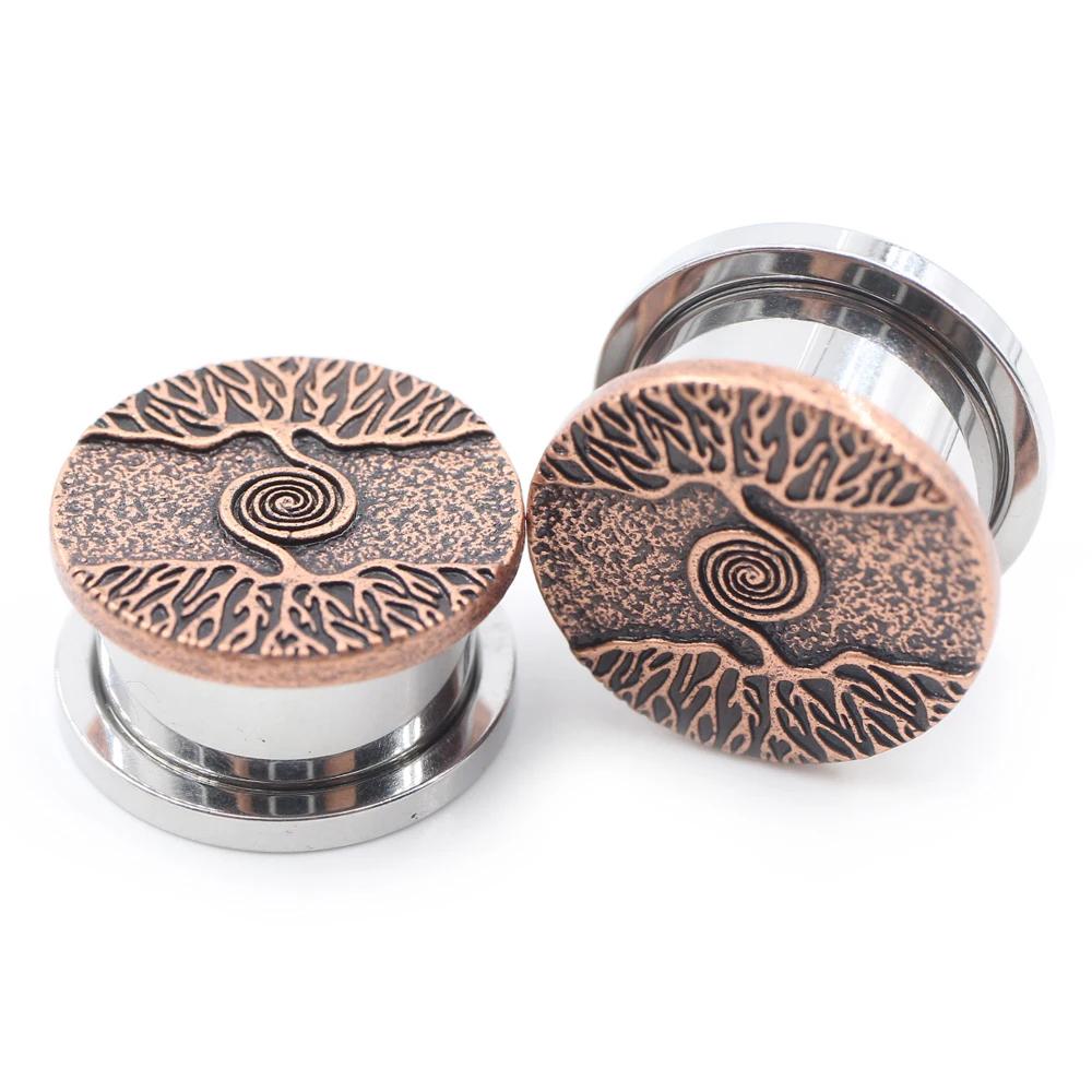 Clearance! Punk Plugs Tree Of Life Ear Gauges PlugsRose Gold0g (8mm) - PunkPlugs