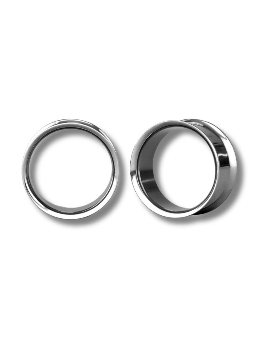 Double - Flared Titanium Basic Ear Tunnels Gauges - ThreadlessSilver0g (8mm) - PunkPlugs