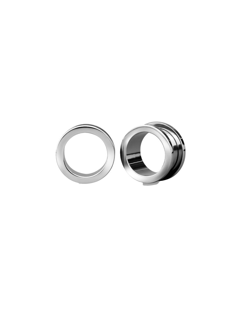 Flat - Flared Titanium Threaded Ear TunnelsSilver0g (8mm) - PunkPlugs