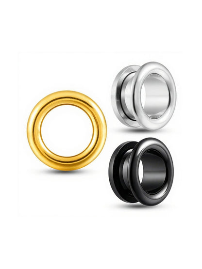 polished round flare ear tunnels for stretched ears