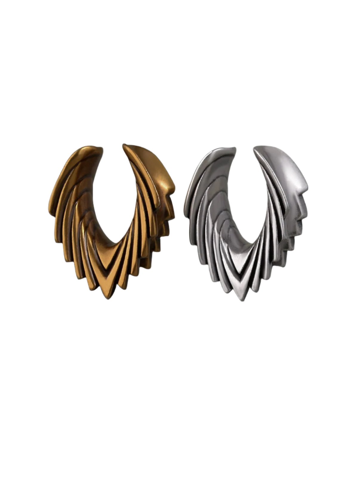 PunkPlugs Angel Wings Streamline Copper Ear Saddles TunnelsGold0g (8mm) - PunkPlugs