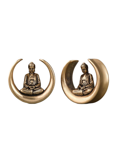 PunkPlugs Buddha Design Copper Ear TunnelsGold0g (8mm) - PunkPlugs