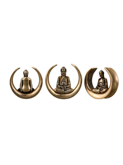 PunkPlugs Buddha Design Copper Ear TunnelsGold0g (8mm) - PunkPlugs