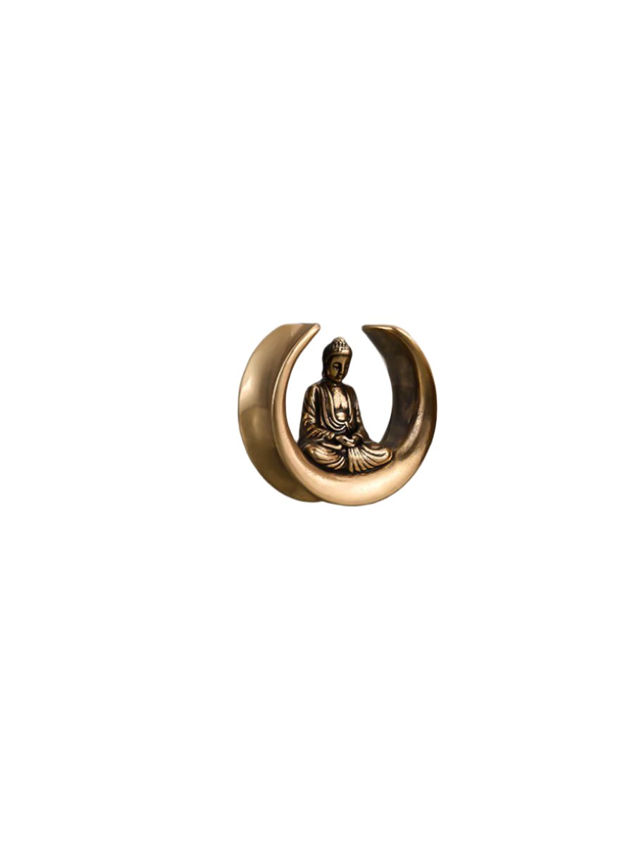 PunkPlugs Buddha Design Copper Ear TunnelsGold0g (8mm) - PunkPlugs