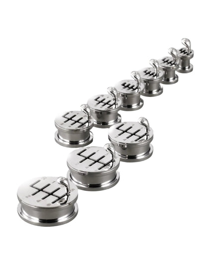 PunkPlugs Car Gear Shifter Ear Gauges PlugsSilver2g (6mm) - PunkPlugs