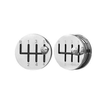 PunkPlugs Car Gear Shifter Ear Gauges PlugsSilver2g (6mm) - PunkPlugs