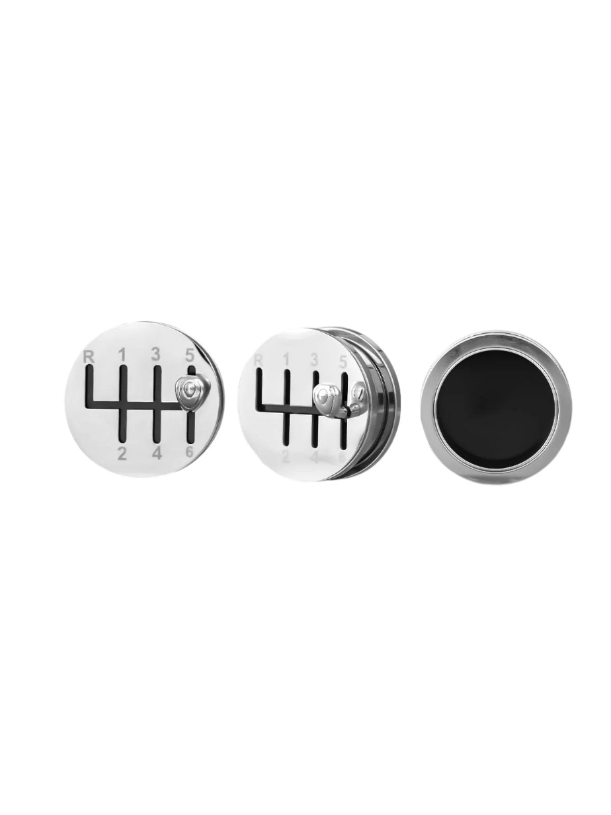 PunkPlugs Car Gear Shifter Ear Gauges PlugsSilver2g (6mm) - PunkPlugs