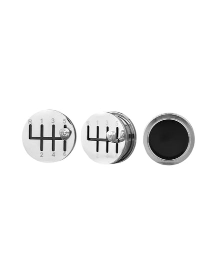 PunkPlugs Car Gear Shifter Ear Gauges PlugsSilver2g (6mm) - PunkPlugs