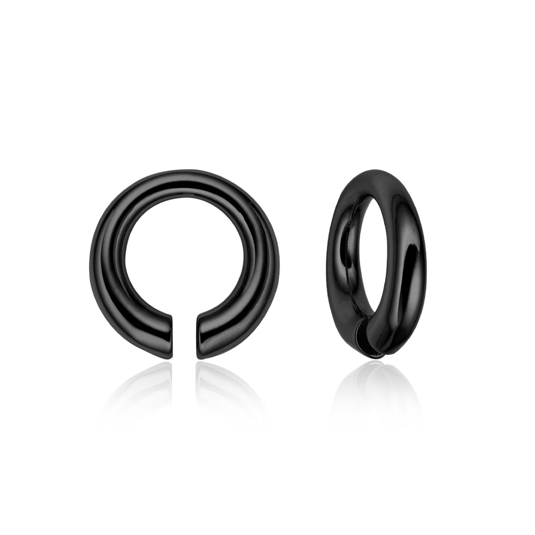 PunkPlugs Circle Stainless Ear Hangers (Weights)BlackSingle (1 piece) - PunkPlugs