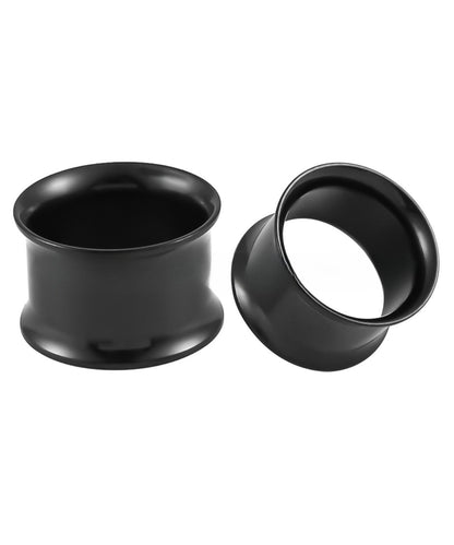 PunkPlugs Double - Flared Basic Ear Tunnels Petite & Large SizeBlack8g (3mm) - PunkPlugs