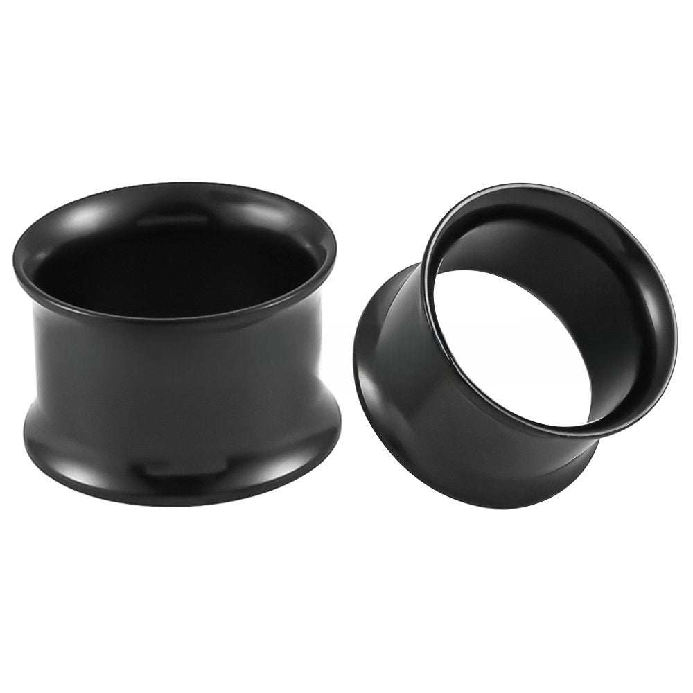 PunkPlugs Double - Flared Basic Ear Tunnels Petite & Large SizeBlack8g (3mm) - PunkPlugs