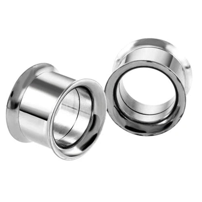 PunkPlugs Double - Flared Threaded Ear Tunnels - CustomableSilver8g (3mm) - PunkPlugs