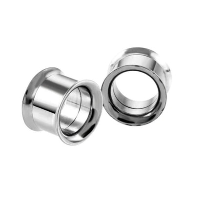 PunkPlugs Double - Flared Threaded Ear Tunnels - CustomableSilver8g (3mm) - PunkPlugs