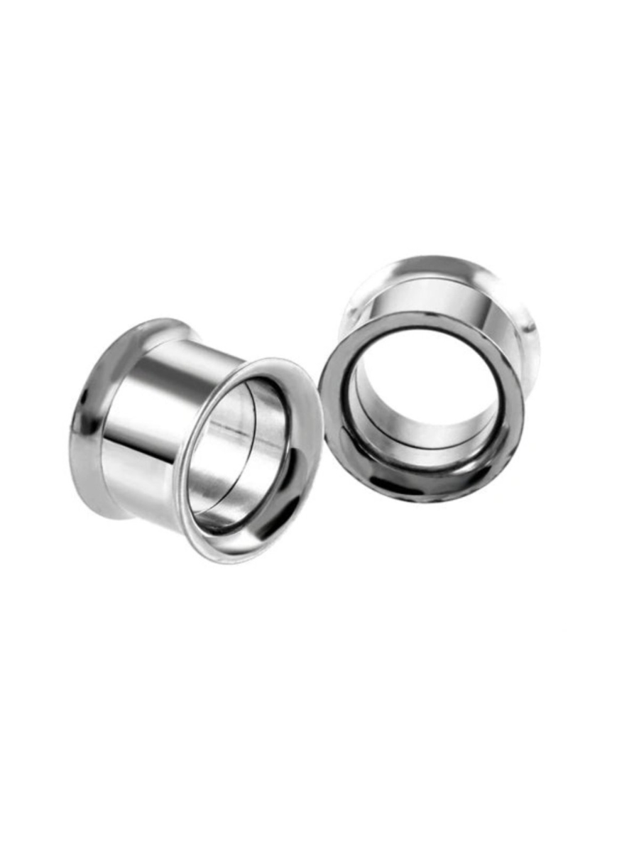 PunkPlugs Double - Flared Threaded Ear Tunnels - CustomableSilver8g (3mm) - PunkPlugs