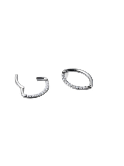 PunkPlugs Eye Shape Diamond Septum RingHoop Diameter: 10mmSilver - PunkPlugs