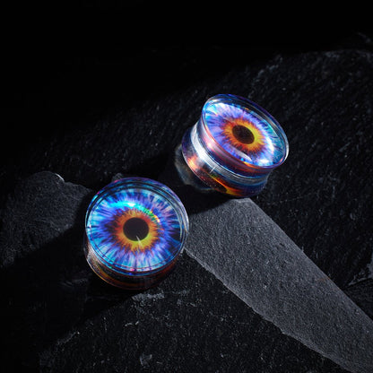 PunkPlugs Eyeballs Acrylic Ear PlugsYellow0g (8mm) - PunkPlugs