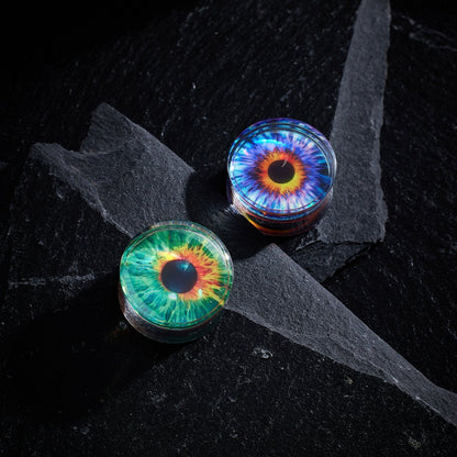 PunkPlugs Eyeballs Acrylic Ear PlugsYellow0g (8mm) - PunkPlugs