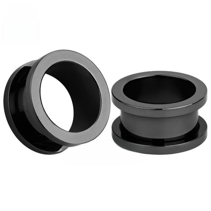 Flat - Flared Threaded Ear Tunnels Petite & Large SizeBlack8g (3mm) - PunkPlugs