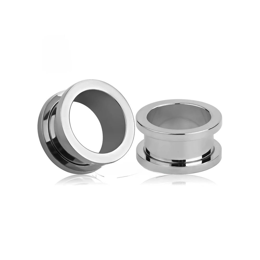 PunkPlugs Flat - Flared Threaded Ear TunnelsSilver2g (6mm) - PunkPlugs