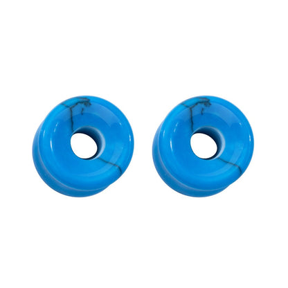 PunkPlugs Natural Stone Ear TunnelsBlue0g (8mm) - PunkPlugs