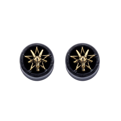 PunkPlugs Golden Goat Black Sandalwood Ear TunnelsBlack0g (8mm) - PunkPlugs