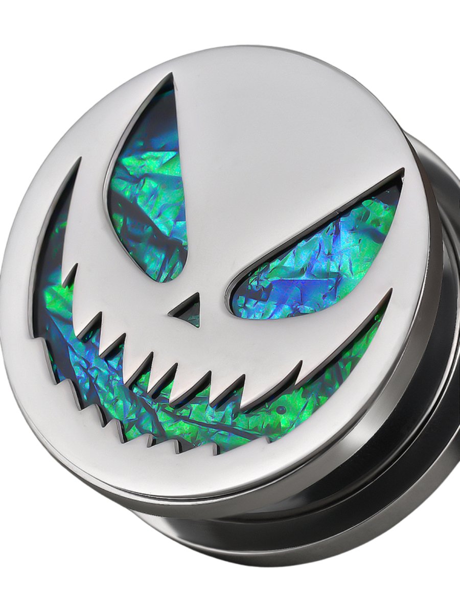 PunkPlugs Halloween Pumpkin Ear Gauges Plugs0g (8mm)Silver - PunkPlugs