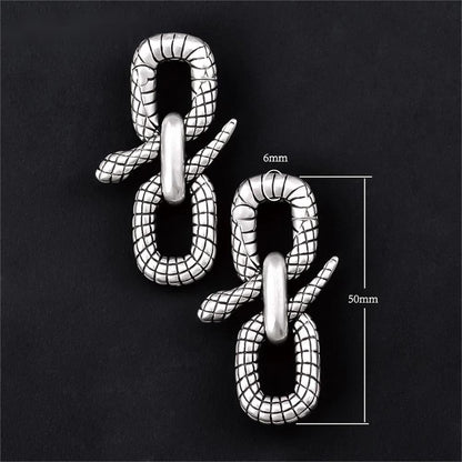 PunkPlugs Magnet Snake Copper Ear HangersSingle (1 piece)Silver - PunkPlugs