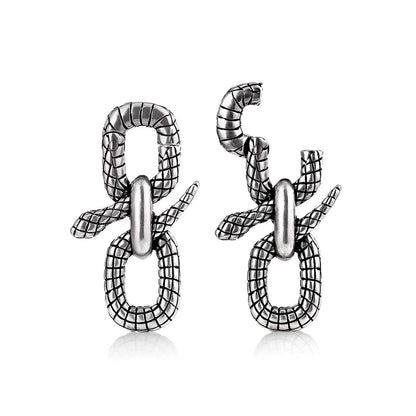 PunkPlugs Magnet Snake Copper Ear HangersSingle (1 piece)Silver - PunkPlugs