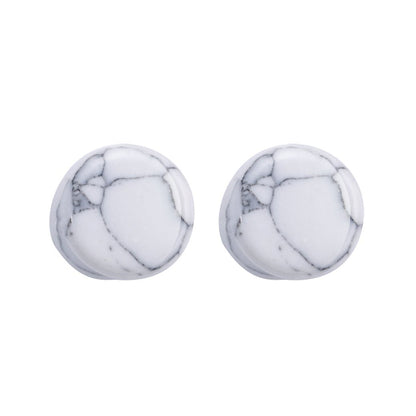 PunkPlugs Natural Stone Ear PlugsWhite2g (6mm) - PunkPlugs