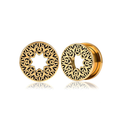 PunkPlugs Pattern del Fiore Ear TunnelsGold0g (8mm) - PunkPlugs