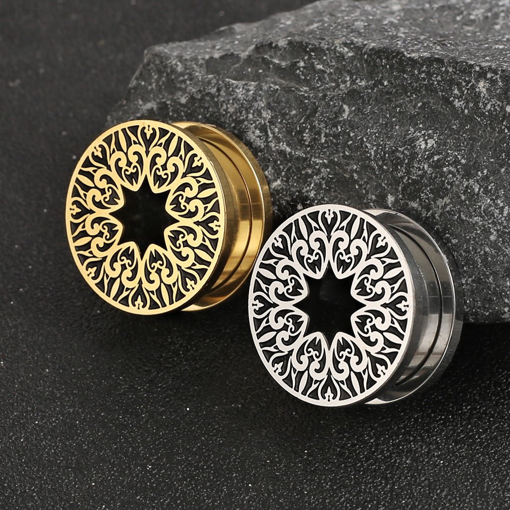 PunkPlugs Pattern del Fiore Ear TunnelsGold0g (8mm) - PunkPlugs