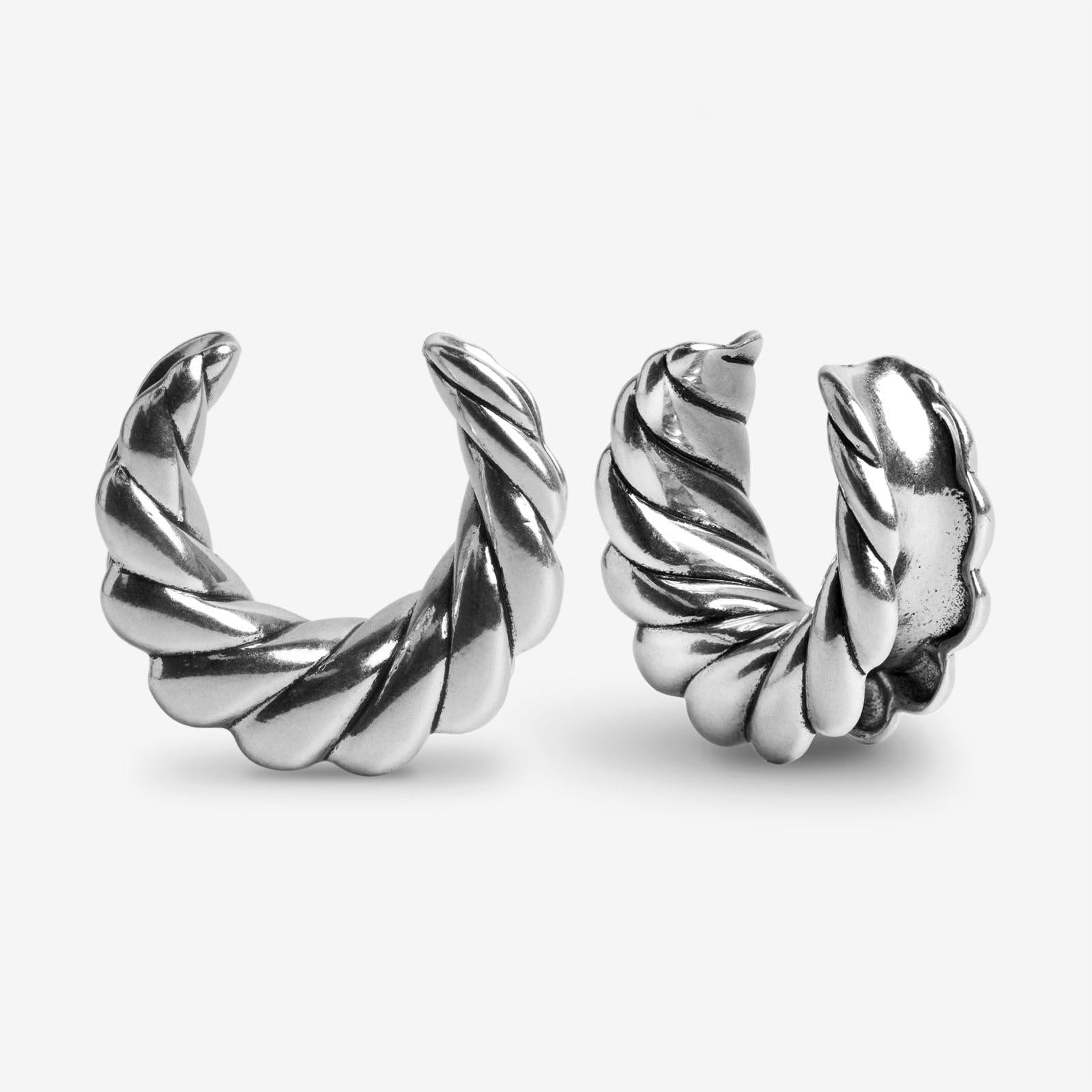 PunkPlugs Reverie Rope Ear SaddlesSilver0g (8mm) - PunkPlugs