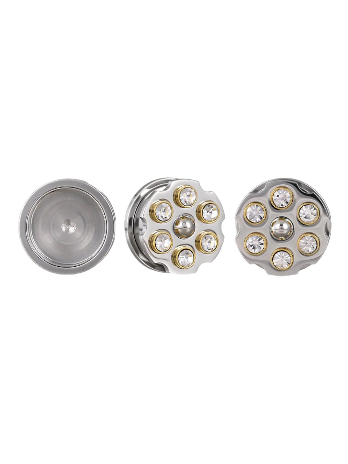 PunkPlugs Revolver Wheel Shape Ear PlugsSilver0g (8mm) - PunkPlugs