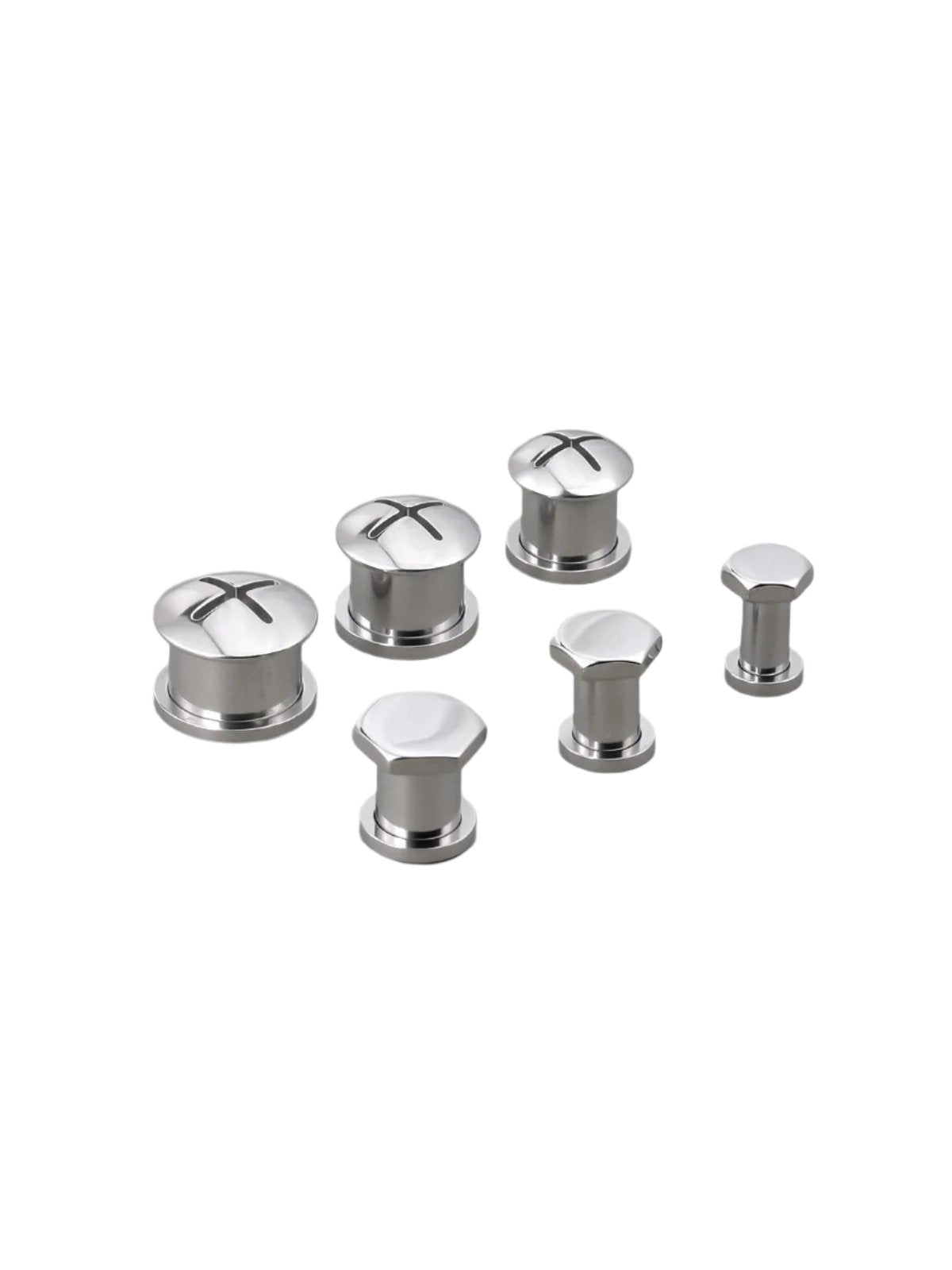 PunkPlugs Screws Ear Gauges PlugsSilver2g (6mm) - PunkPlugs