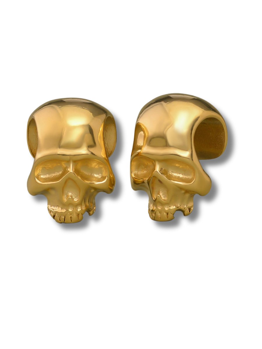 gold skull head ear weights