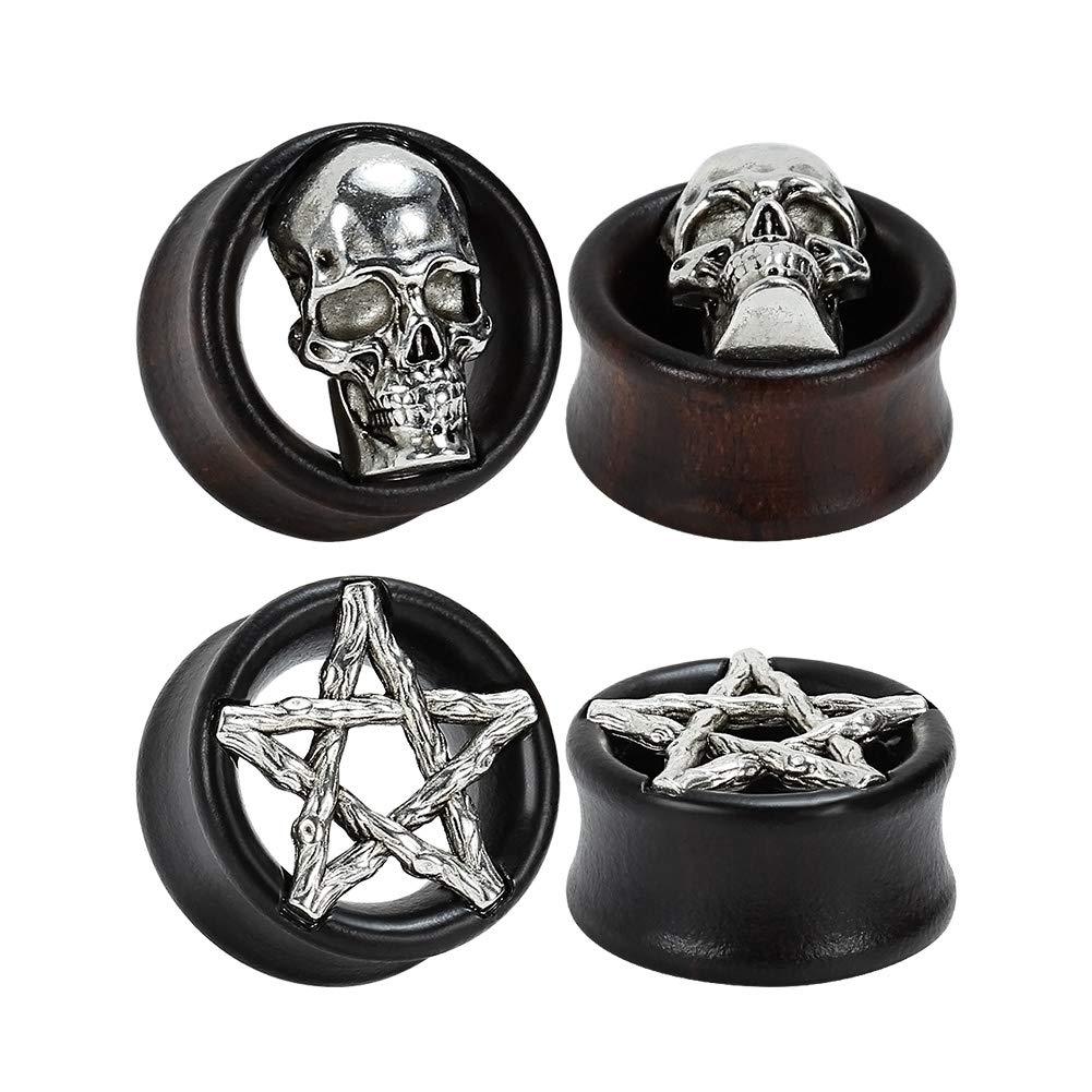 PunkPlugs Skull Head Ear Tunnels - 1 Pair/2 PiecesSkull0g (8mm) - PunkPlugs