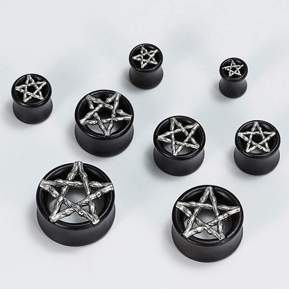 PunkPlugs Skull Head Ear Tunnels - 1 Pair/2 PiecesStar0g (8mm) - PunkPlugs