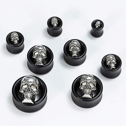 PunkPlugs Skull Head Ear Tunnels - 1 Pair/2 PiecesStar0g (8mm) - PunkPlugs