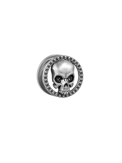 PunkPlugs Skull Ear Tunnels for Stretched EarsBlack0g (8mm) - PunkPlugs