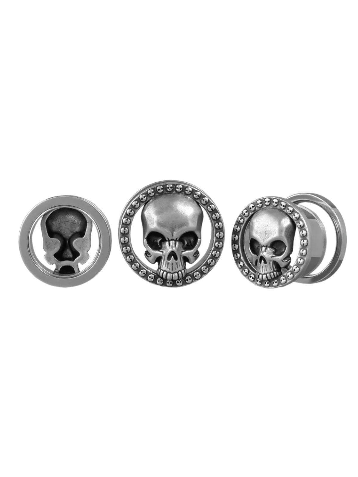 PunkPlugs Skull Ear Tunnels for Stretched EarsBlack0g (8mm) - PunkPlugs