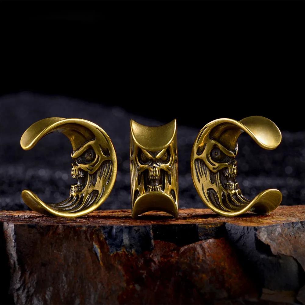 PunkPlugs Skull Moon Ear Tunnels SaddlesGold0g (8mm) - PunkPlugs