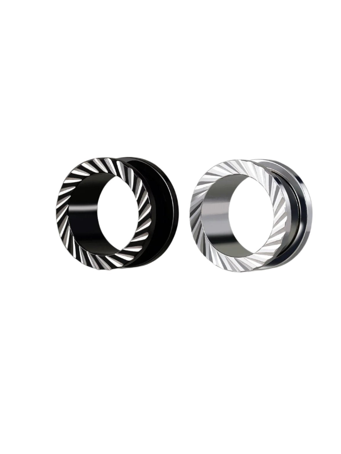 PunkPlugs Spiral Pattern Ear TunnelsSilver0g (8mm) - PunkPlugs