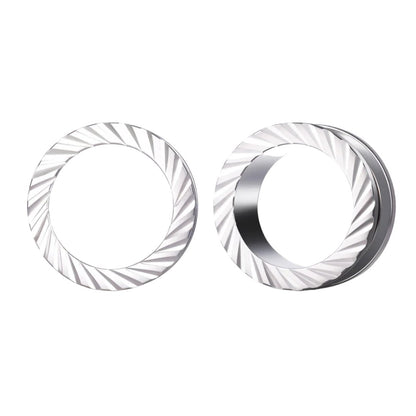 PunkPlugs Spiral Pattern Ear TunnelsSilver0g (8mm) - PunkPlugs