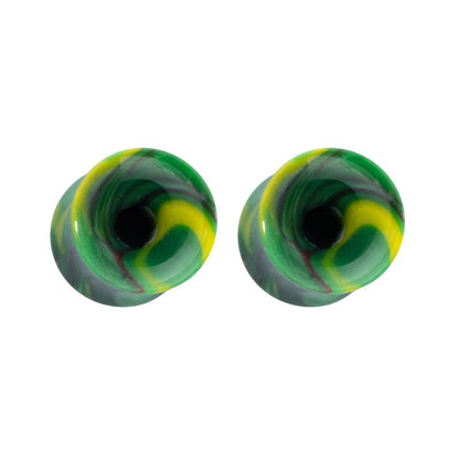 PunkPlugs Tie Dye Swirl Acrylic Ear TunnelsGreen2g (6mm) - PunkPlugs