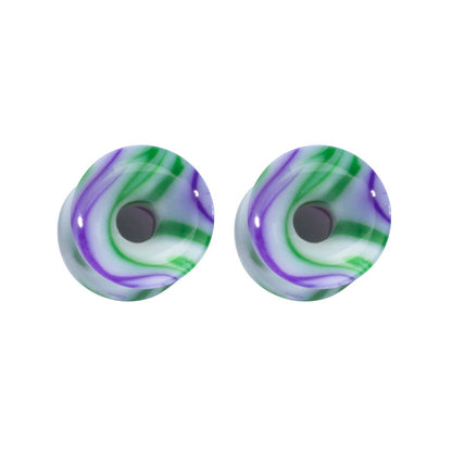 PunkPlugs Tie Dye Swirl Acrylic Ear TunnelsWhite2g (6mm) - PunkPlugs